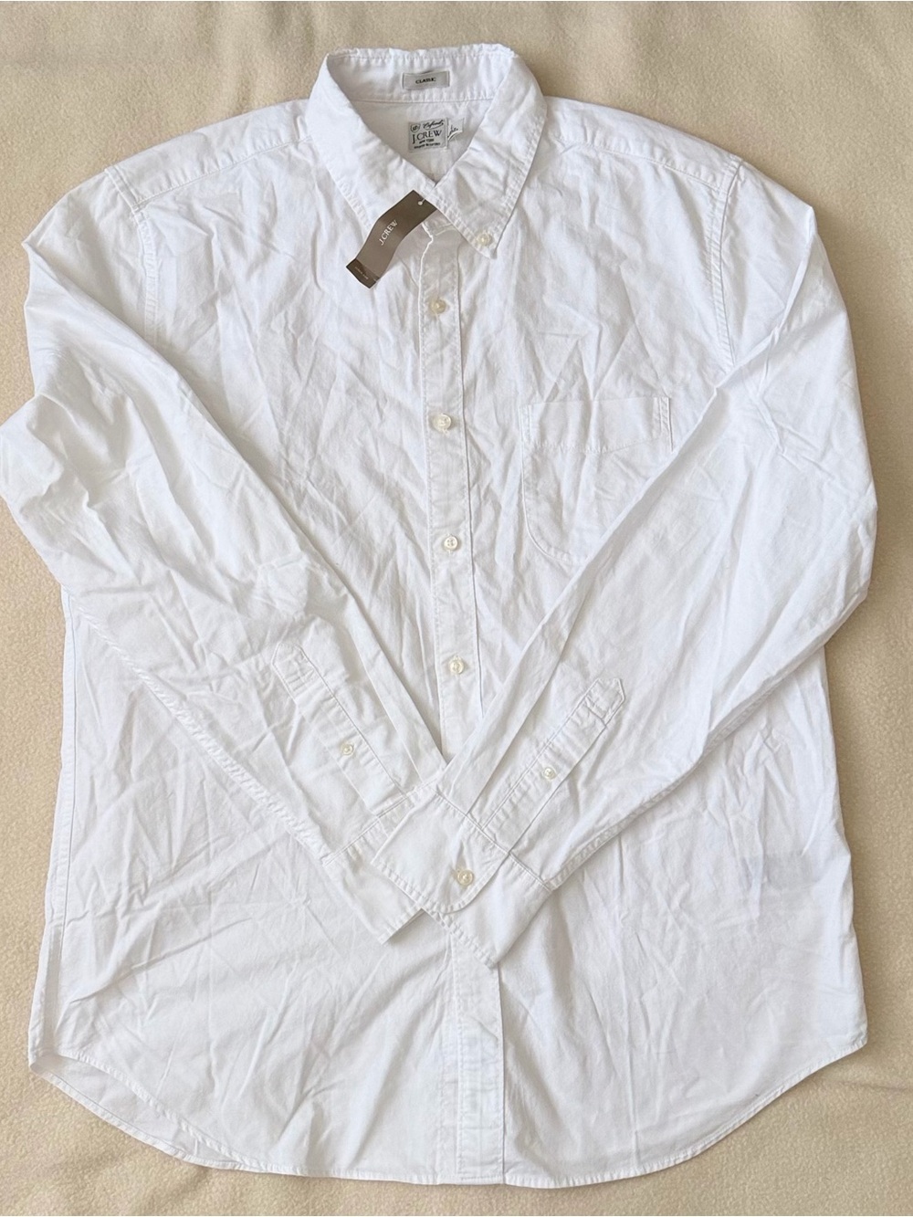 NWT J.Crew Oxford Classic White Long Sleeve Button-Down Shirt Men’s Size L
